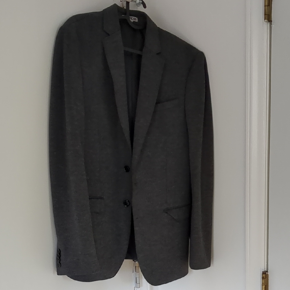Express Photographer Fitted Charcoal Blazer